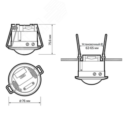 Датчик движения PMS-IR 201 1200 Вт 360 градусов 6м IP20 WH