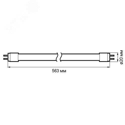 Лампа LED 8вт G5 белый (установка возможна после демонтажа ПРА),стекло