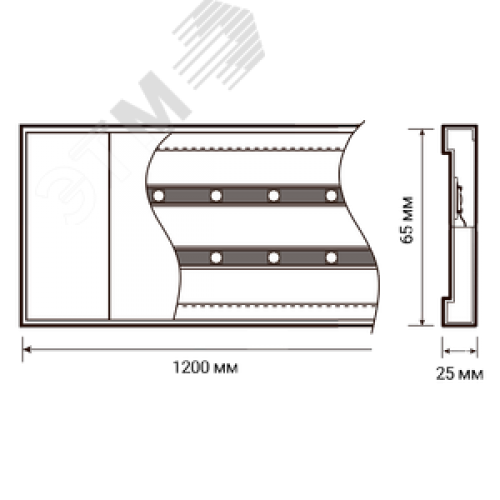 Светильник светодиодный ДПО-36 4000К 3600Лм IP20 призматический рассеиватель