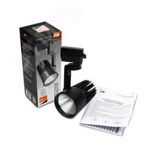 Светильник светодиодный трековый на шинопровод ДПО- 30Вт 4000K 3000 Лм 24 град BL (чёрный) IP40