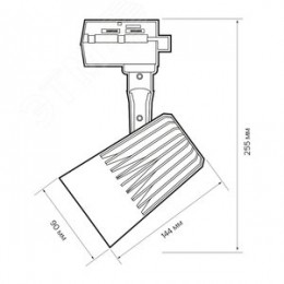 Светильник светодиодный трековый на шинопровод ДПО- 40Вт 4000K 24 град. 3600Лм BL (чёрный) IP40