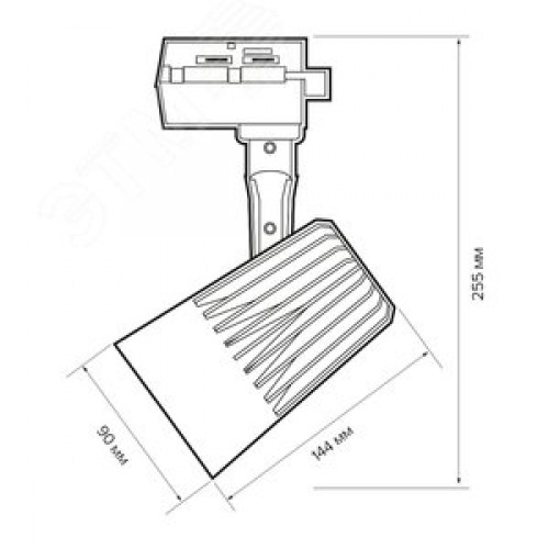 Светильник светодиодный трековый на шинопровод ДПО- 40Вт 4000K 24 град. 3600Лм BL (чёрный) IP40
