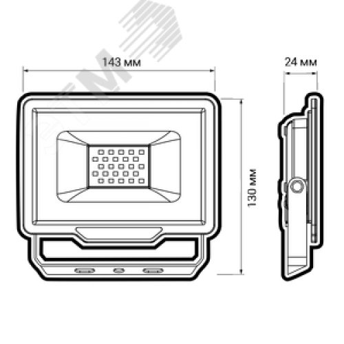 Прожектор светодиодный ДО-30 Вт 6500К 3000 Лм IP65