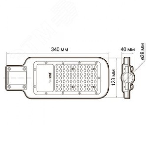 Светильник светодиодный уличный ДКУ-30Вт 5000К 3000Лм посадочный диаметр 40 класс энергоэффективности A++ индекс Ra>70 -40..+50C IP65 гарантия 3года