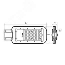 Светильник светодиодный уличный ДКУ-80Вт 5000К 9600Лм посадочный диаметр 60 класс энергоэффективности A++ индекс Ra>70 -40..+50C IP65 гарантия 3года