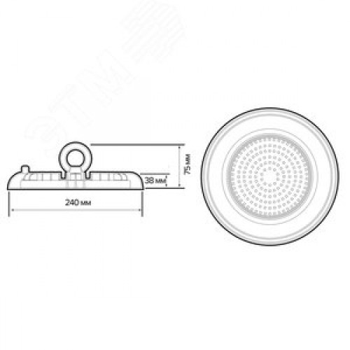 Светильник светодиодный промышленный ДСП-50Вт 5000К 5000 Лм 110 град IP65