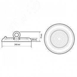 Светильник светодиодный промышленный ДСП-100Вт 5000К 10000 Лм 110 град IP65