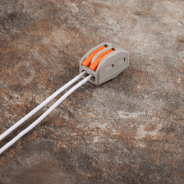 Клеммы монтажные многоразовые PTC-2P 222-412 450V 32A 0,08-2,5(4.0)mm2 , 2 отверстия, серые 50 шт.