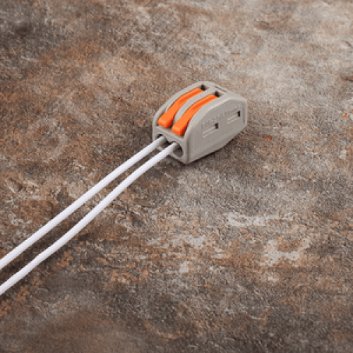 Клеммы монтажные многоразовые PTC-2P 222-412 450V 32A 0,08-2,5(4.0)mm2 , 2 отверстия, серые 50 шт.