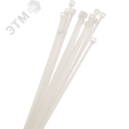 Кабельные стяжки (хомуты) PCT 3,6x300-100 белые PA6.6 (100 шт/уп)