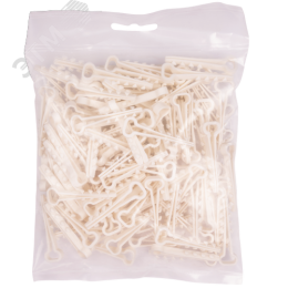 Дюбель-хомут для плоского кабеля белый PCD-F 05x08-45-100WH PA6.6 Jazzway (100 шт/уп) Jazzway