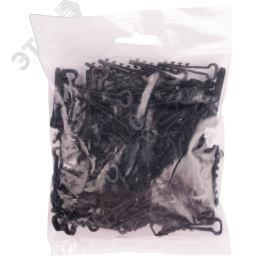 Дюбель-хомут для плоского кабеля черный PCD-F 05x08-45-100BL PA6.6 Jazzway (100 шт/уп) Jazzway