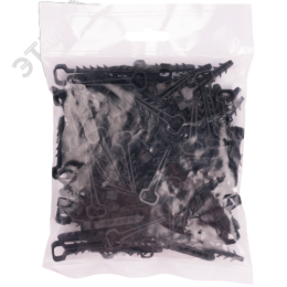 Дюбель-хомут для плоского кабеля черный PCD-F 05x10-45-100BL PA6.6 Jazzway (100 шт/уп) Jazzway