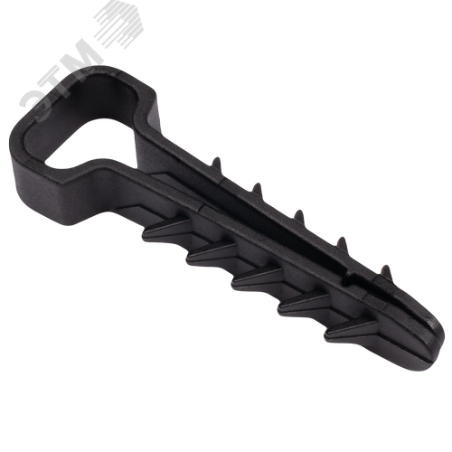 Дюбель-хомут для плоского кабеля черный PCD-F 05x10-45-100BL PA6.6 Jazzway (100 шт/уп) Jazzway