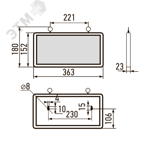 Светильник аварийный светодиодный PEL 103-1 3 Вт 1.2v IP20 односторонний без наклейки
