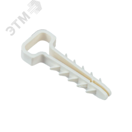 Дюбель-хомут для плоского кабеля белый PCD-F 05x08-45-100WH PA6.6 Jazzway (100 шт/уп) Jazzway