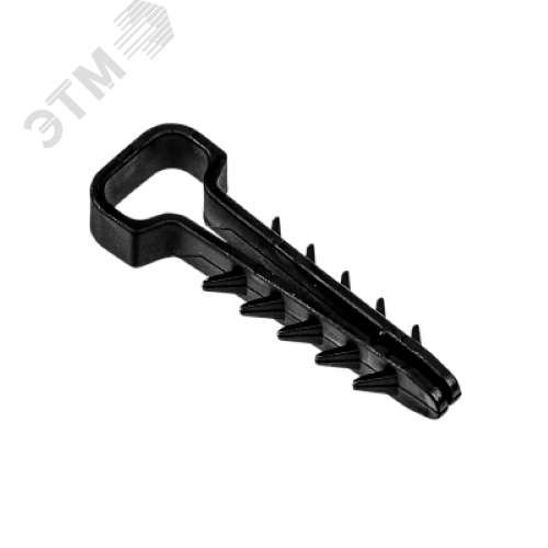 Дюбель-хомут для плоского кабеля черный PCD-F 06x12-45-100BL PA6.6 Jazzway (100 шт/уп) Jazzway