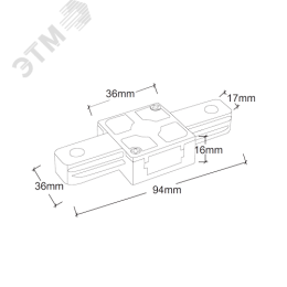 Коннектор белый (пластик) I-обр.PTR P CI-WH