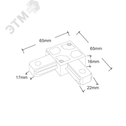 Коннектор белый (пластик) L- обр. PTR P CL-WH