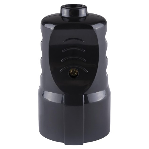 Кабельная розетка рифленая 2П+З 16А 250B черная TDM