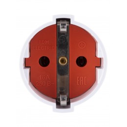Кабельная розетка рифленая 2П+З 16А 250B белая TDM