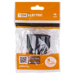 Кабельная розетка рифленая 2П+З 16А 250B черная TDM