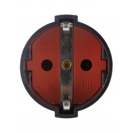 Кабельная розетка рифленая 2П+З 16А 250B черная TDM