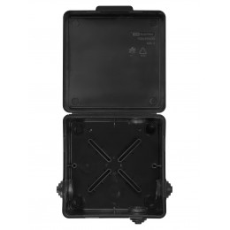 Распаячная коробка ОП 100х100х55мм крышка IP54 8вх. черная инд. штрихкод TDM