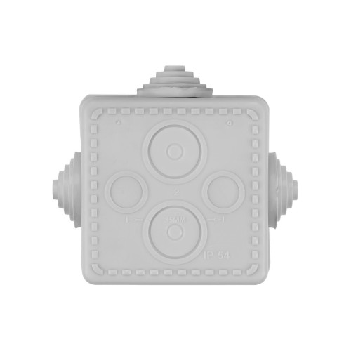 Распаячная коробка ОП 65х65х50мм крышка IP54 4вх. инд. штрихкод TDM
