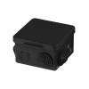 Распаячная коробка ОП 80х80х50мм крышка IP54 7вх. черная инд. штрихкод TDM