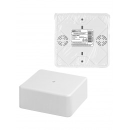 Коробка распаячная КР 100х100х44 ОП белая, IP40, инд. штрихкод