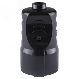 Кабельная розетка рифленая 2П+З 16А 250B черная TDM