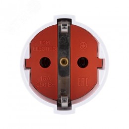 Кабельная розетка рифленая 2П+З 16А 250B белая TDM