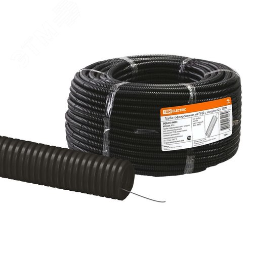 Труба гофрированная ПНД d 25 с зондом (75 м) легкая