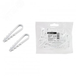 Дюбель-хомут ДХК-10 для круглого кабеля 5-10мм нейлон белый (100шт)