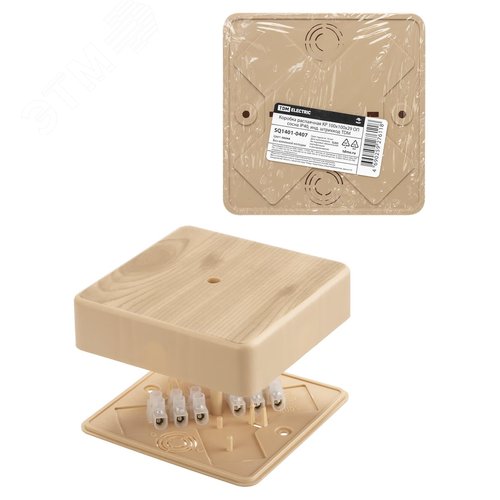 Коробка распаячная КР 100х100х29 ОП сосна IP40, инд. штрихкод