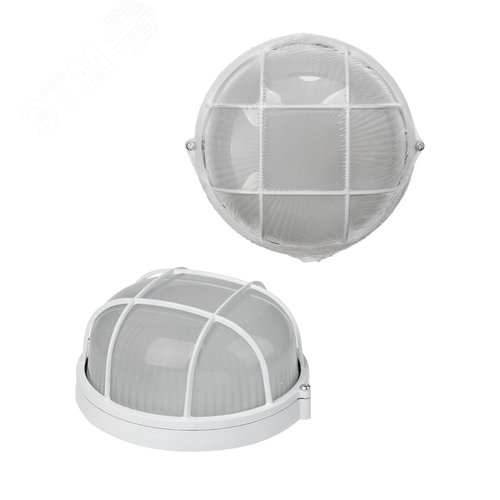Светильник НПБ1302 белый/круг с решеткой 60Вт IP54