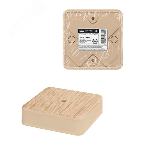 Коробка распаячная КР 75х75х20 ОП сосна IP40, инд. штрихкод