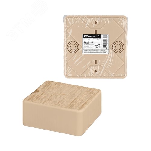 Коробка распаячная КР 100х100х44 ОП сосна IP40, инд. штрихкод