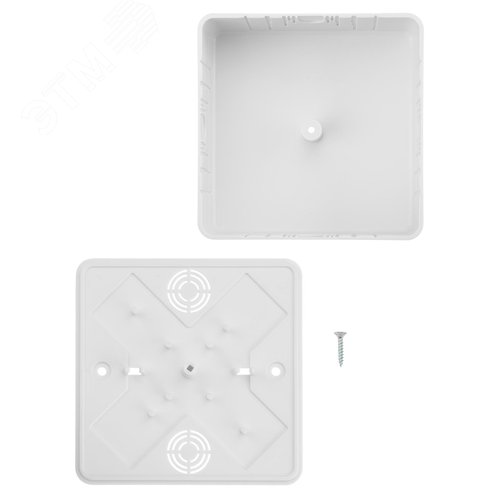 Коробка распаячная КР 100х100х44 ОП белая, IP40, инд. штрихкод