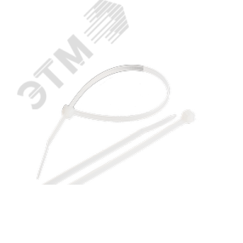 Стяжка нейлоновая неоткрывающаяся, 100х2,5мм, белая, 100шт