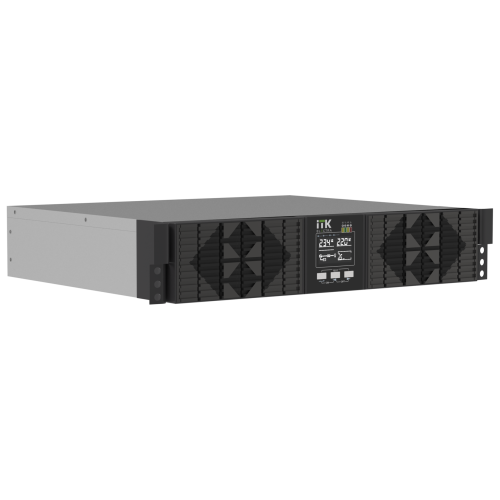 ITK ELECTRA OR ИБП однофазный онлайн 6кВА/6кВт 2U LCD дисплей 192-240VDC клеммная колодка без АКБ с регулируемым зарядным устройством USB EPO RS232 SNMP слот Rack/Tower