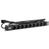 ITK PDU 9 розеток DIN49440 (нем. станд.) 1U, шнур 2м вилка IEC 320 C14, алюминиевый профиль, черный
