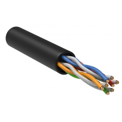 Витая пара U/UTP кат.5E 4х2х24AWG solid LDPE ерный(305м)