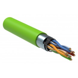 ITK Витая пара F/UTP кат.5E 4x2х24AWG solid LSLTx нг(А)-LSLTx зеленый (305м)