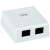 ITK Настенная информационная розетка RJ45 8P8C кат.5E UTP 2-порта белая