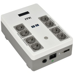ITK ELECTRA ST8 ИБП Линейно-интерактивный 1000ВА/600Вт LCD АКБ 1х9AH 8хSchuko USB 4хUSB зарядки