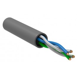 ITK Витая пара U/UTP кат. 5E 2х2х24AWG solid LSZH нг(А)-HF серый (305м) РФ