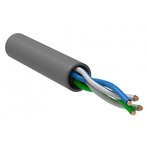ITK Витая пара U/UTP кат. 5E 2х2х24AWG solid LSZH нг(А)-HF серый (305м) РФ