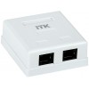ITK Настенная информационная розетка RJ45 8P8C кат.5E UTP 2-порта белая